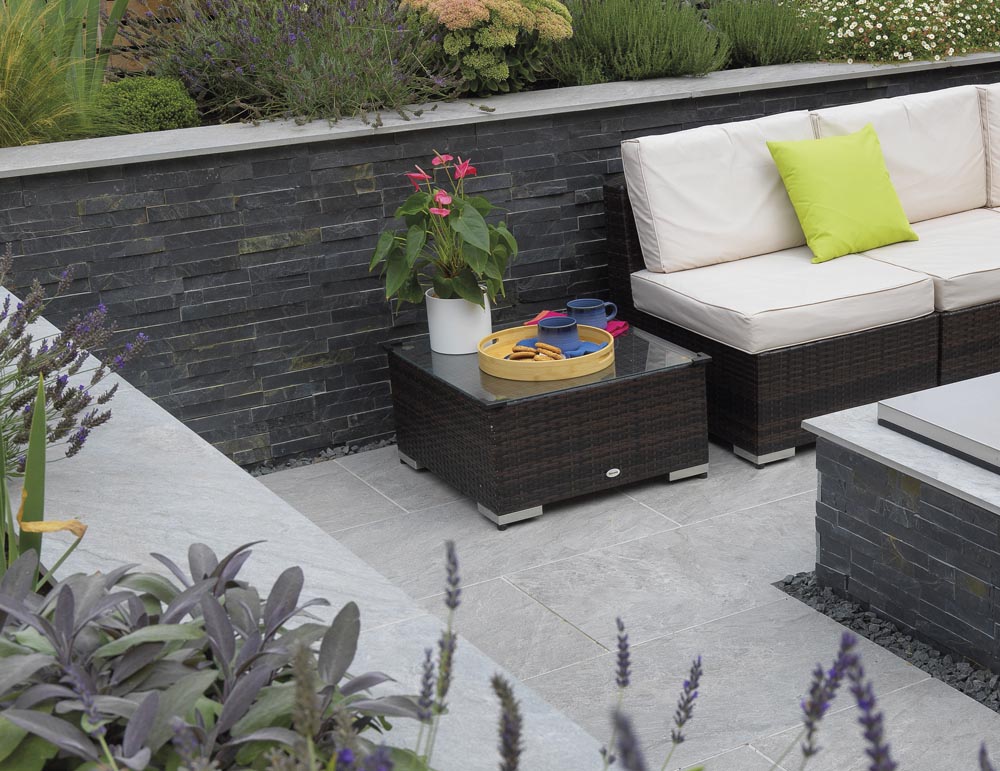 Residential outdoor living space with cladding