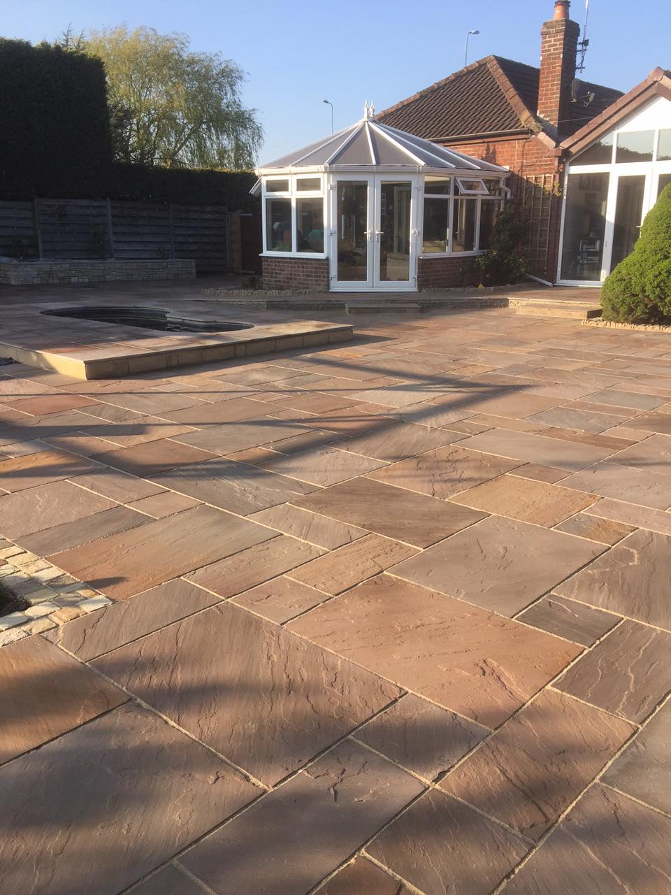 Autumn Brown sandstone in outdoor pathway