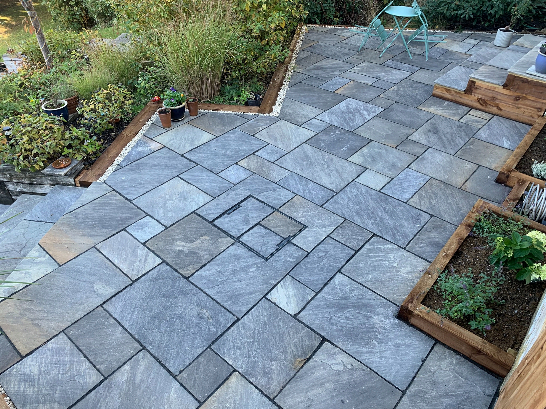 Kandla Grey exterior paving installation