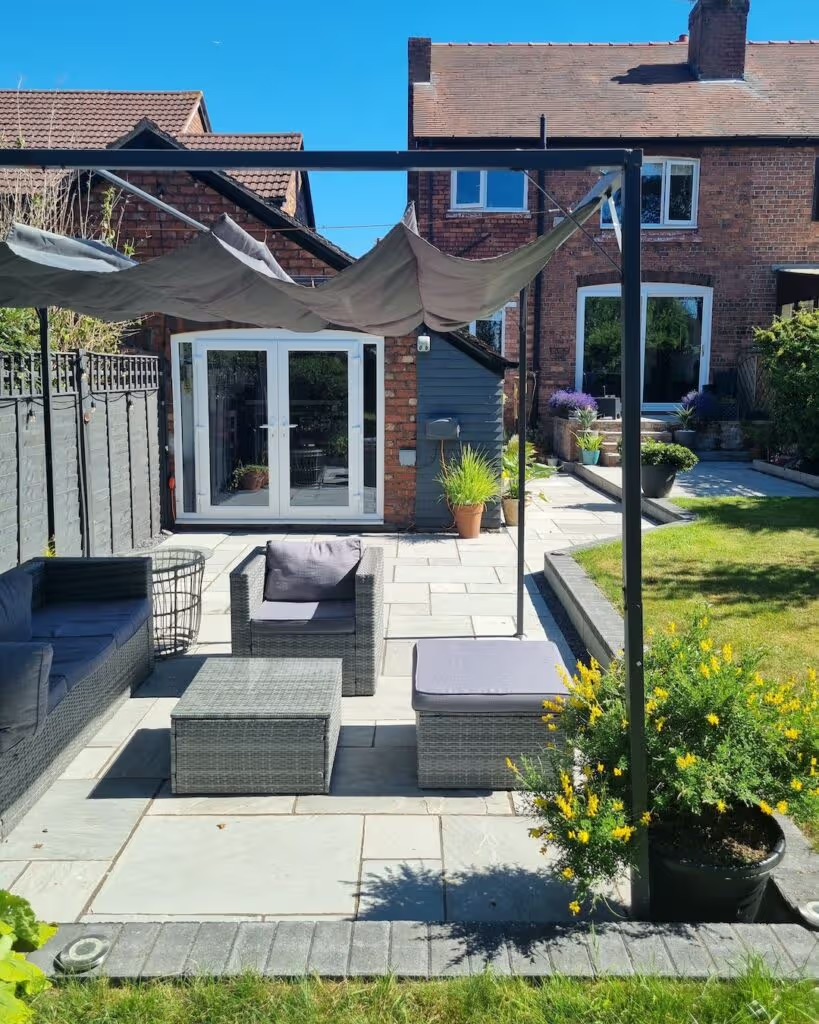 Kandla Grey sandstone in a commercial walkway